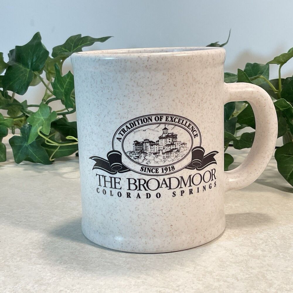 The BroAdmoor Mug Colorado Springs CO Speckled Coffee Heavy Plastic USA 8 Oz